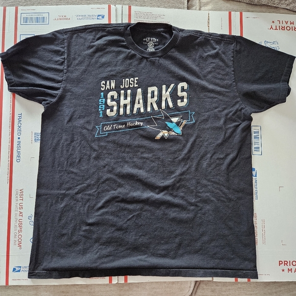 ❌️❌️SOLD❌️❌️San Jose Sharks Old Time Hockey Men’s XL Black T-Shirt - Picture 2 of 10
